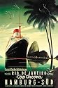 Art Poster, Hamburg to Rio de Janeiro on the Cap Arcona Steamship - 18.75 x 27.5