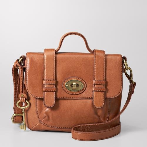 Fossil Carson Crossbody Flap Handbag, Saddle