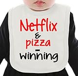 Netflix Pizza Winning Slogan ネクタイを有する有機ビブ Medium