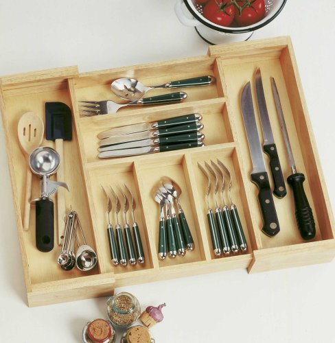 Lipper Beechwood Expandable Flatware/Cutlery Tray