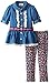 Little Lass Little Girls' 2 Piece Legging Set Chambray Lace Trim