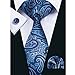 Hi-Tie Mens Stylish Paisley Tie Hanky Cufflinks set