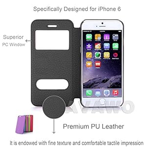 AVAWO iPhone 6 Case, Creative Smart Folio Ultra Thin Cover Case for Apple iPhone 6 4.7 inch [Lifetime Warranty] - Black from AVAWO