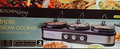 Crock Pots! Triple Slow Cooker Ceramic Crock Pots with Tempered Glass Lids. Meal Preparation for Entertaining or Day-to-day Use.