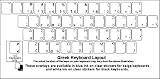 Greek Keyboard Stickers - Labels - Overlays with Blue Characters for White Computer Keyboard