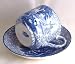 c1910 James Kent Ye Olde Foley Ware blue and white breakfast cup and saucer