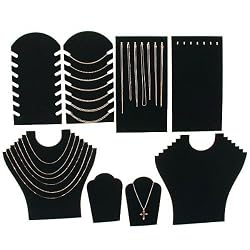 Black Velvet Necklace Jewelry Displays 8 Pc Set New