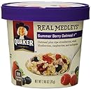 Quaker Real Medleys Summer Berry Oatmeal +, (Pack of 12)