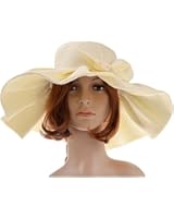 Vbiger Fashion Women Large-Brim Straw Bowknot Hat Beach Summer Sun Hats With Flouncing
