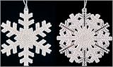 Set of 4 Silver Glitter Snowflake Christmas Ornaments