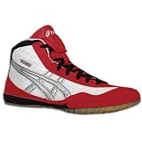 ASICS Matflex Wrestling Shoes - SIZE: 11, COLOR: White/Silver/Red