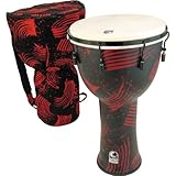 Toca Synergy Freestyle Mechanically Tuned Djembe Abstract Red 14