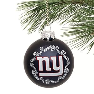 NFL Candy Cane Traditional Glass Ball Christmas Ornament- 2 3/4