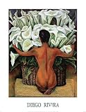 Nude With Calla Lilies by Diego Rivera. ART PRINT Canvas Rolled.. 28.00 inches width by 36.00 inches height. Highest Quality Art Poster Print