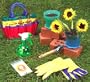 Kids Garden Kit with Mini Trowel, Hoe, Rake, 2 Pots, Spray Bottle, Sunflower Seeds, Gloves and Bag