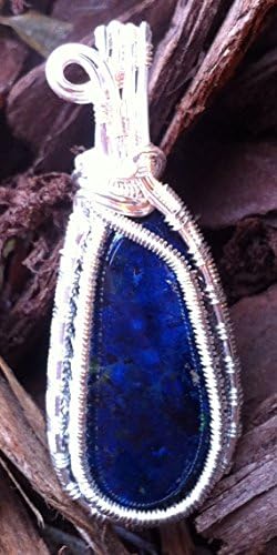 Chrysocolla Sterling Silver Wire Wrapped Pendant