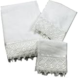 Jenny White Towel Set - Bath Towel, Hand Towel, Wash Cloth by Beatrice