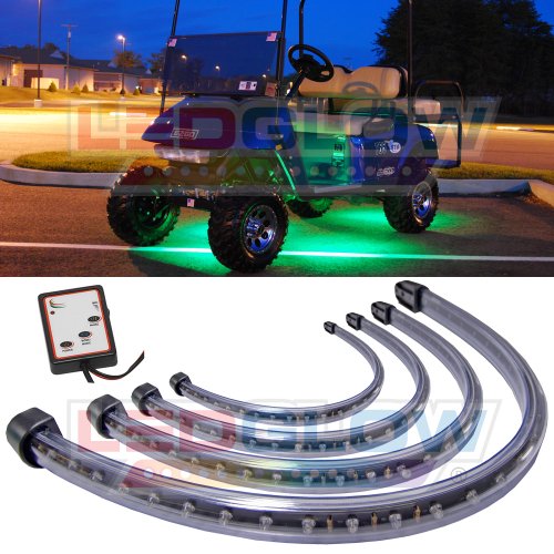 4pc Green LED Golf Cart Underbody Underglow Light Kit On Sale