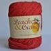 Spinrite Peaches & Creme (Cream) Cotton Yarn Red 2.5 oz