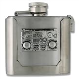 Removeable Flask with Boombox Emblem Belt Buckle