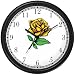 Yellow Rose - Flower Wall Clock by WatchBuddy Timepieces (Black Frame)