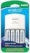 Sanyo NEW 1500 eneloop 4 Pack AA Ni-MH Pre-Charged Rechargeable Batteries with Charger