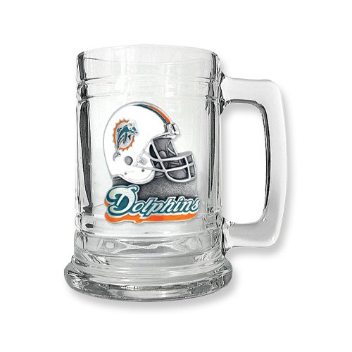 Miami Dolphins 15oz Glass Tankard