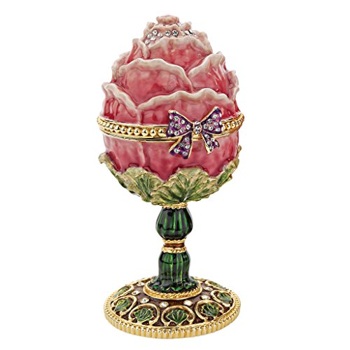 Design Toscano FH1689 A Garden Rose Treasure Faberge Style Enameled Eggs