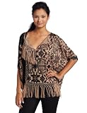 Twelfth St. by Cynthia Vincent Womens Fez Fringe Poncho
