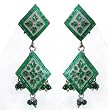 Enamel Earrings Sterling Silver Jewelry 2 inches (erg203)