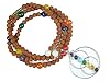 Meditation Gift - Rudraksha Beads Seven Chakra Stone Healing Prayer Mala with Sri Yantra Pendant