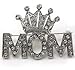 Soulbreezecollection Queen Princess Tiara Heart Mother's Day Mom Pin Brooch Clear Rhinestones