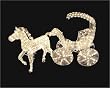 57" Lighted Crystal 3-D Horse & Carriage Christmas Yard Art Decoration