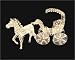 57" Lighted Crystal 3-D Horse & Carriage Christmas Yard Art Decoration