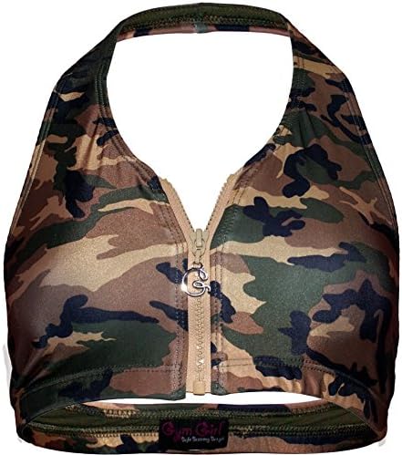 Gym Girl Women's Halter Sports Bra Large Camouflage