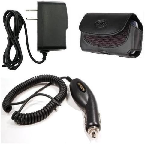 Car Auto Plug-in Charger + Home Travel Wall AC DC Charger + Leather Cover Case Pouch with Belt Clip for ATT Nokia 6103 6102i Cell Phone - BestCellBuy Brand