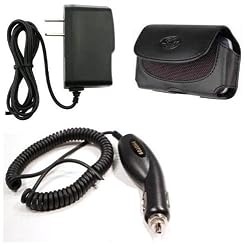 Car Auto Plug-in Charger + Home Travel Wall AC DC Charger + Leather Cover Case Pouch with Belt Clip for ATT Samsung Infuse 4G - Sprint Motorola Photon 4G - Samsung Galaxy S 2 - Samsung Epic 4G Touch D710 - Verizon Motorola DROID BIONIC XT875 - Pantech Breakout - T-Mobile Samsung Galaxy S 2 T989 - ATT HTC Vivid - Samsung Focus S i937 - Boost Mobile ZTE Warp - Verizon Motorola Droid Razr - Cell Phone - BestCellBuy Brand