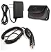 Car Auto Plug-in Charger + Home Travel Wall AC DC Charger + Leather Cover Case Pouch with Belt Clip for T-Mobile BlackBerry Pearl 8120 Cell Phone - BestCellBuy Brand