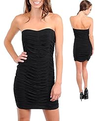 V-neck Strapless  Pleated Sheer Open-Back Ruched Draped Cocktail Empire   Waistline Sweetheart Satin/Knit Mini Dress  With Rhinestones