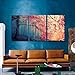 Gardenia Art - Red Maples Canvas Prints Wall Art Stretched and Framed Modern Decor Paintings Giclee Artwork for Living Room and Bedroom, 16x24 in, 3 pcsset