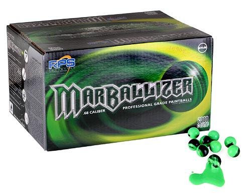 RPS Marballizer Paintballs - 2000 Rounds - Green / Clear Shell / Green Fill