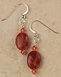 Swarovski Crystal and Red Coral Sterling Silver Earrings