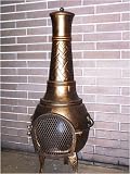Oakland Living 47 Weave Chimenea with Grill Cast Iron Antique Bronze