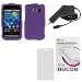 GTMax Rapid Car Charger w/ IC Chip + Purple Rubberized Hard Cover Case + LCD Screen Protector for Verizon LG Vortex VS660