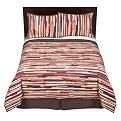 Home Broken Stripe Comforter Set - Red