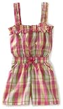 Young Hearts Girls 2-6X Plaid Romper, Rose Azalea, 3T