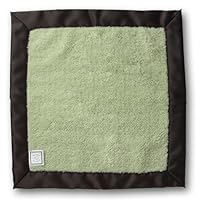 SwaddleDesigns Baby Lovie- Fuzzy Lime with Chocolate Brown Satin
