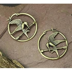 The Hunger Games Movie Earrings Hoop Mockingjay