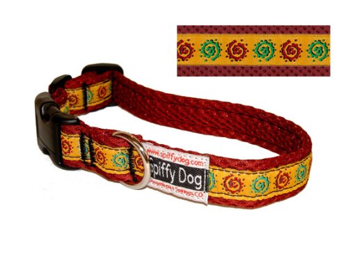 Cranberry Spirals Air Dog Collar Size Medium