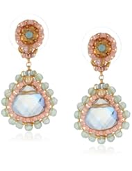 Miguel Ases Rainbow Hydro-Quartz and Jade Small Teardrop Earrings